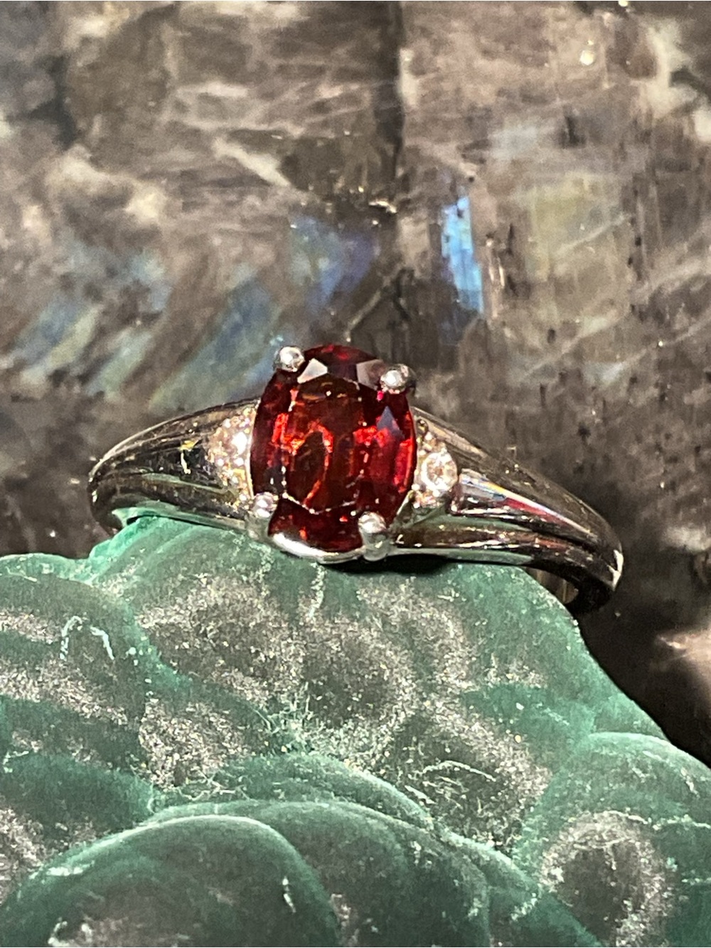 Almandine Garnet .925 Silver Ring 7